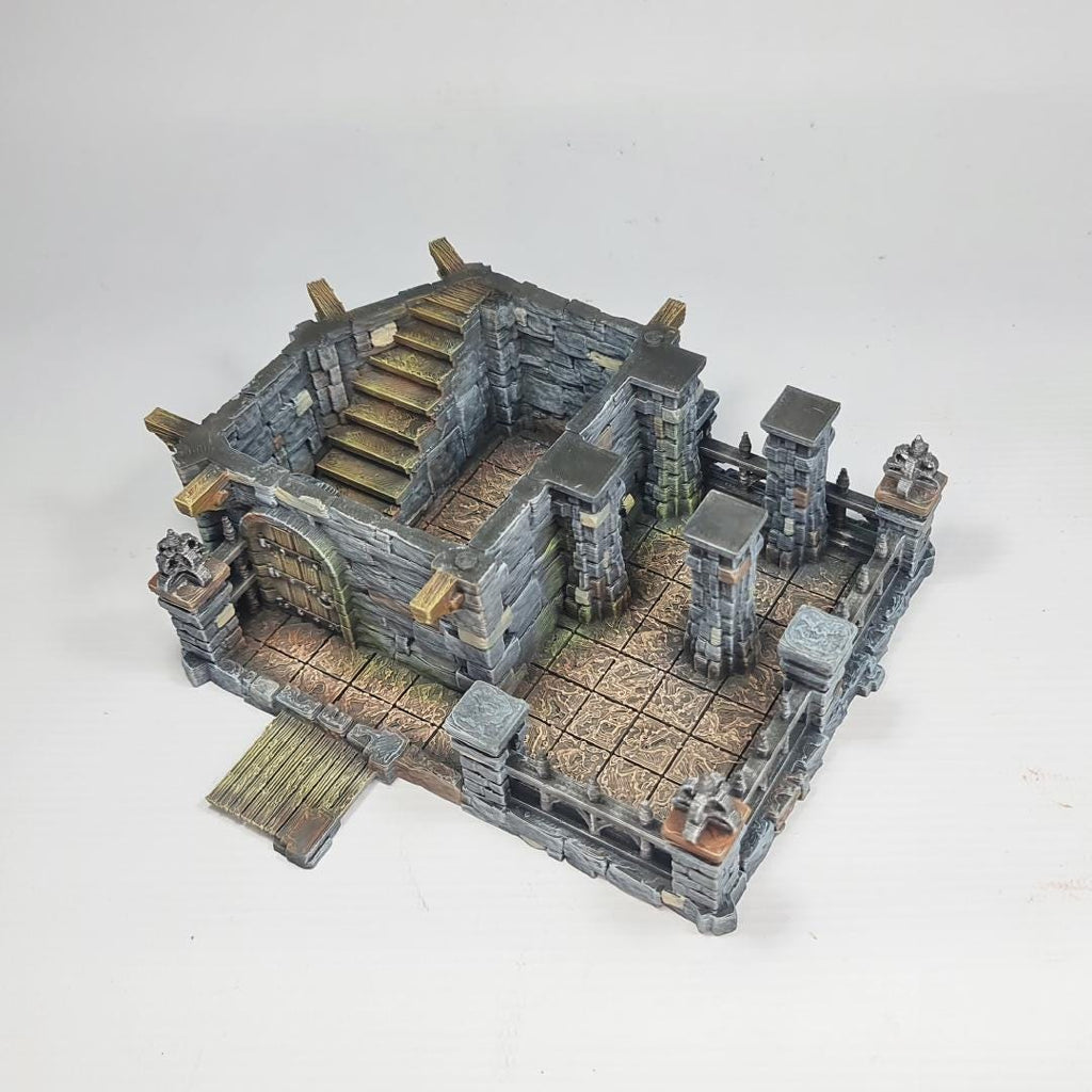 Blackstone House - Medieval Fantasy House Terrain - Multi-Level 28mm Building with Playable Interior - Sigmarite Boutique