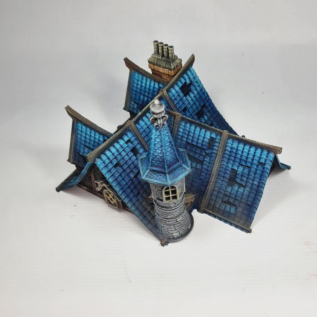 Blackstone House - Medieval Fantasy House Terrain - Multi-Level 28mm Building with Playable Interior - Sigmarite Boutique