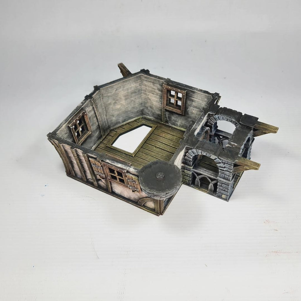 Blackstone House - Medieval Fantasy House Terrain - Multi-Level 28mm Building with Playable Interior - Sigmarite Boutique