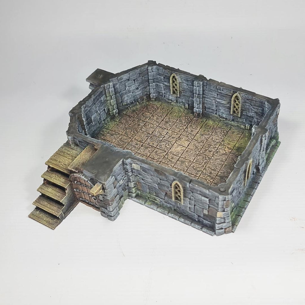 Blackstone House - Medieval Fantasy House Terrain - Multi-Level 28mm Building with Playable Interior - Sigmarite Boutique