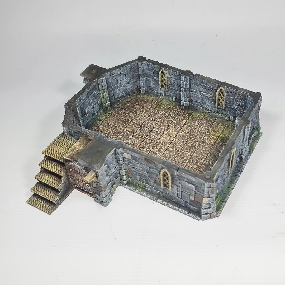 Blackstone House - Medieval Fantasy House Terrain - Multi-Level 28mm Building with Playable Interior - Sigmarite Boutique