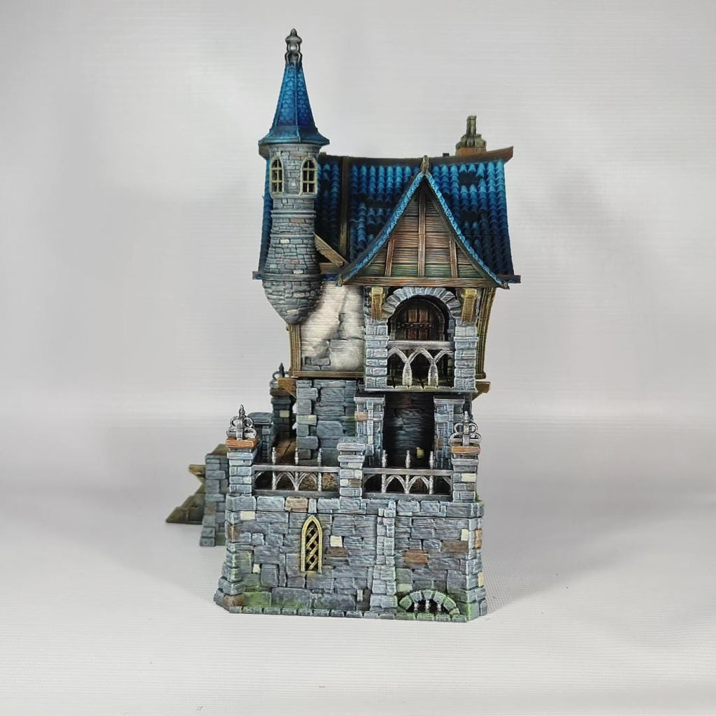 Blackstone House - Medieval Fantasy House Terrain - Multi-Level 28mm Building with Playable Interior - Sigmarite Boutique