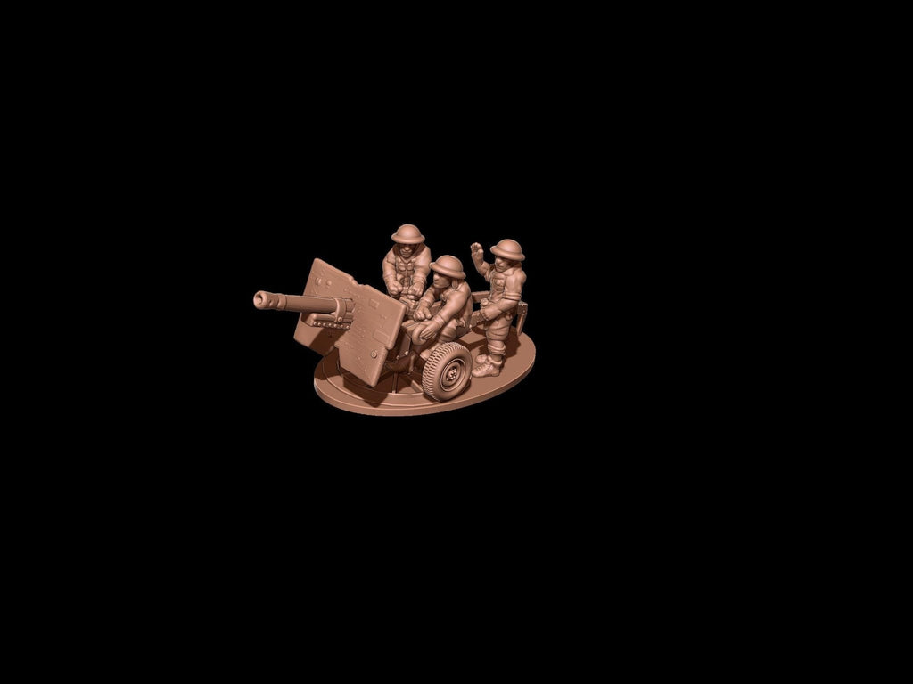 British 25-Pounder Field Gun Team - WWII Artillery with Crew - 3D Printed Resin Miniatures in 6mm, 10mm, 15mm, and 20mm Scale - Eskice - Sigmarite Boutique