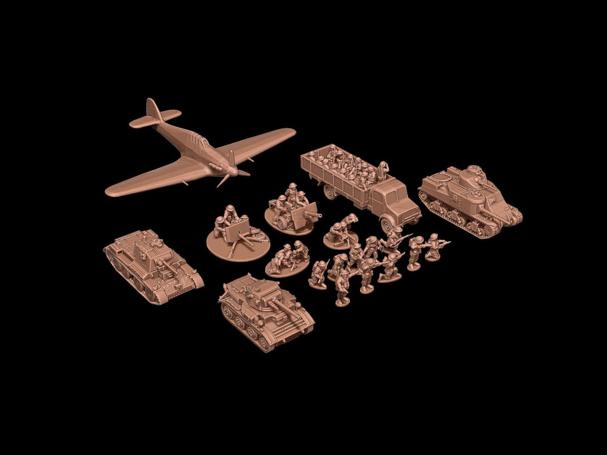 British WWII Starter Army - 3D Printed Resin Miniatures in 6mm, 10mm, 15mm, and 20mm Scale - Eskice Miniatures - Sigmarite Boutique