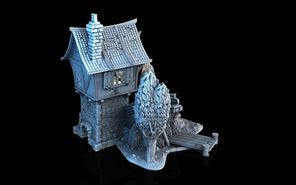 Broken Bridge - Multi-Level 28mm Fantasy Terrain with Playable Interior - Sigmarite Boutique