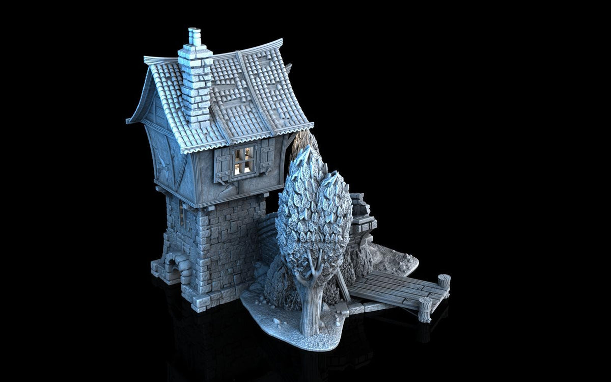 Broken Bridge - Multi-Level 28mm Fantasy Terrain with Playable Interior - Sigmarite Boutique