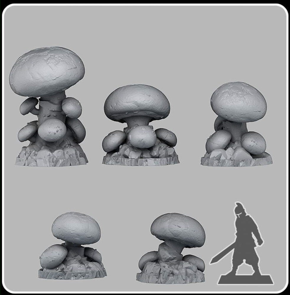 Cave Mushrooms - Fantastic Plants and Rocks - Print Your Monsters - Sigmarite Boutique