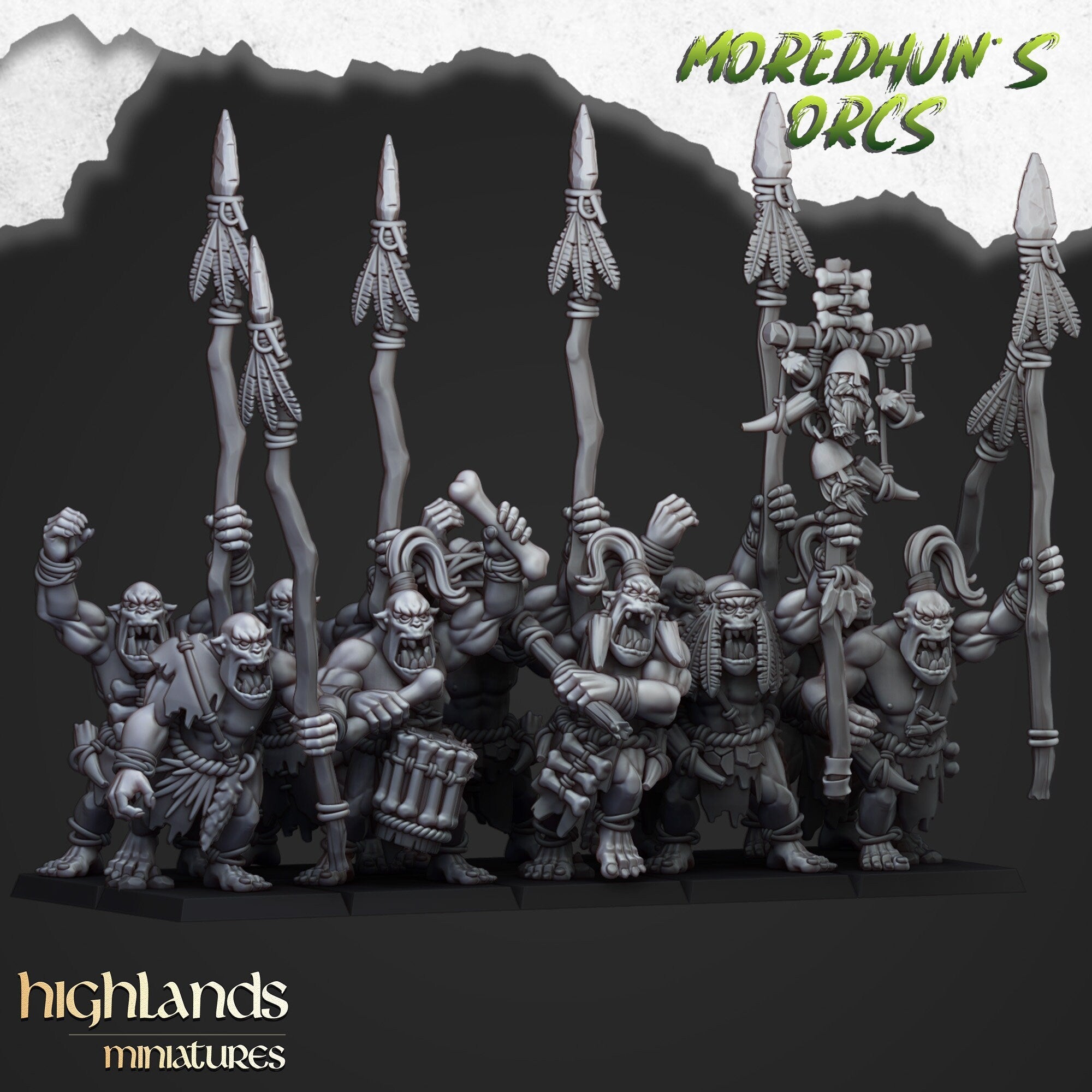 Cave Orcs - Moredhun's Orcs - Highlands Miniatures - Sigmarite Boutique