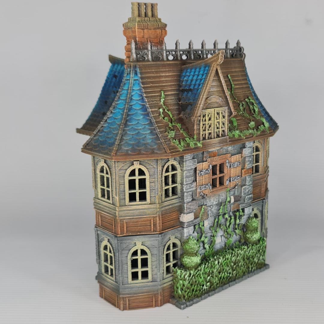 Cherrybrook Manor - Medieval Manor House Terrain - Multi-Level 28mm Fantasy Terrain with Playable Interior - Sigmarite Boutique
