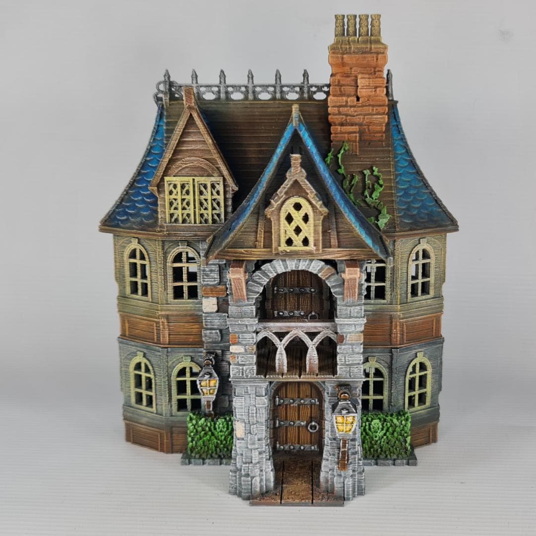 Cherrybrook Manor - Medieval Manor House Terrain - Multi-Level 28mm Fantasy Terrain with Playable Interior - Sigmarite Boutique