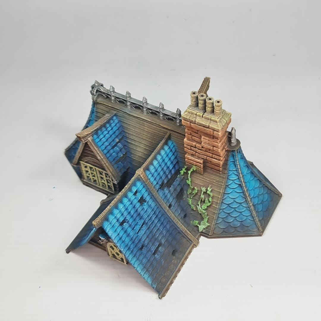 Cherrybrook Manor - Medieval Manor House Terrain - Multi-Level 28mm Fantasy Terrain with Playable Interior - Sigmarite Boutique