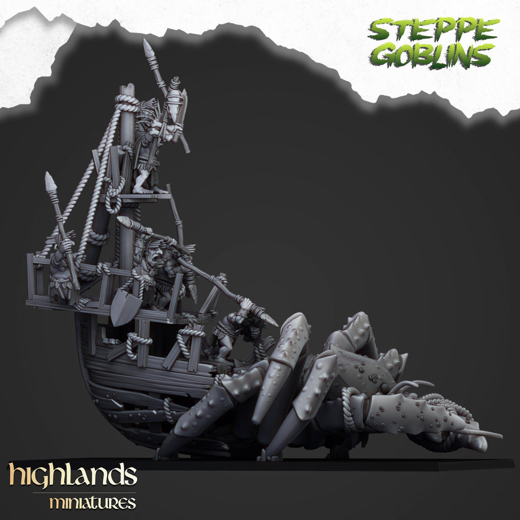 Coastal Goblins on Giant Crab - Highlands Miniatures - Sigmarite Boutique