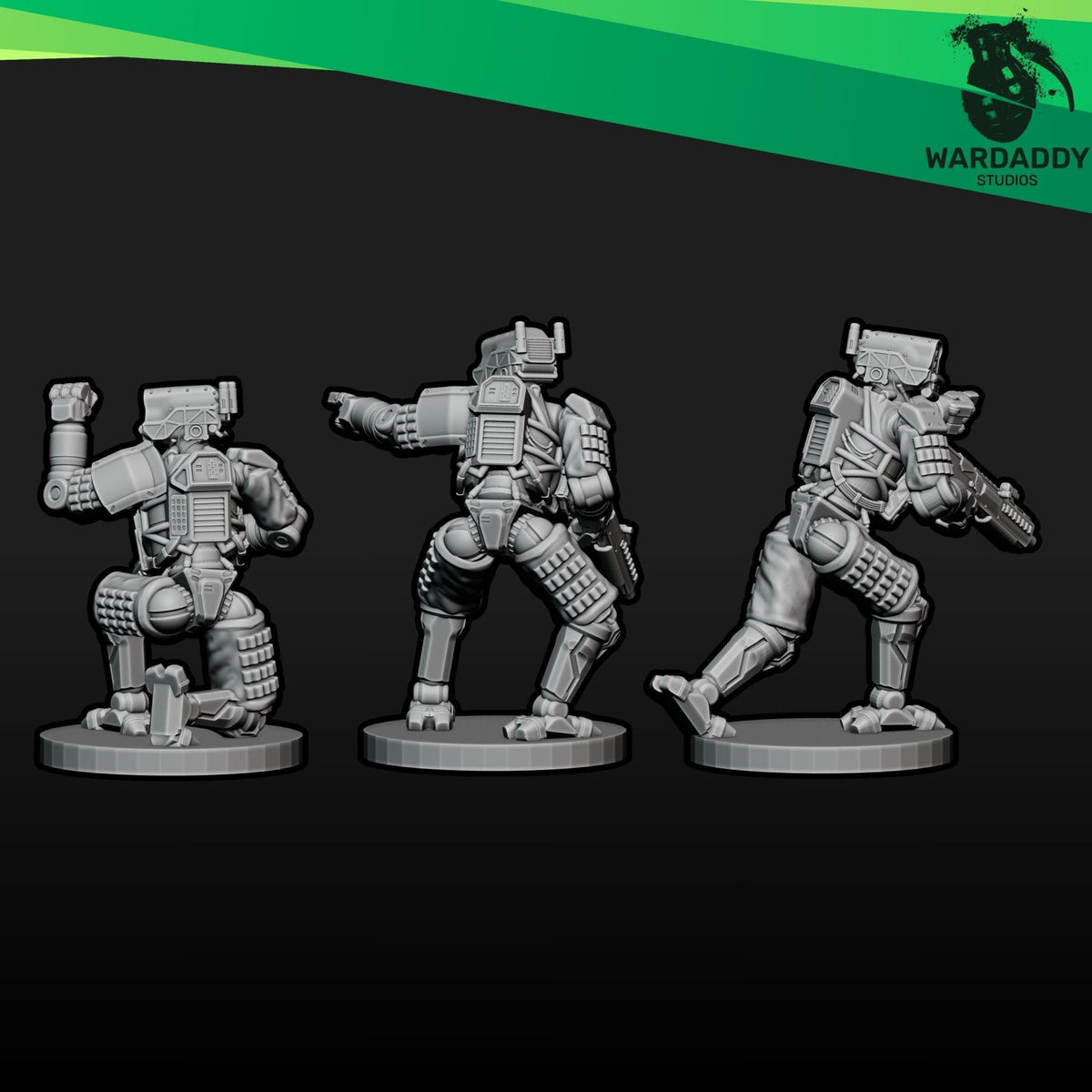 Combat Bots - 10mm, 15mm or 28mm Sci-Fi Miniatures Robot Infantry Squad or Platoon - Wardaddy Studios - Sigmarite Boutique