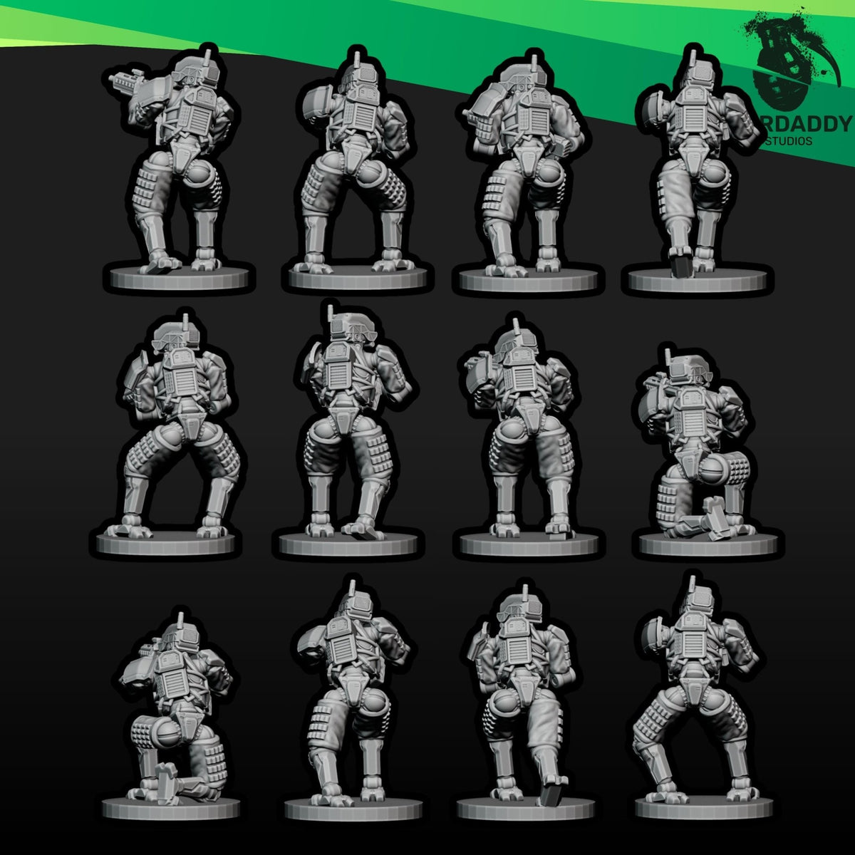 Combat Bots - 10mm, 15mm or 28mm Sci-Fi Miniatures Robot Infantry Squad or Platoon - Wardaddy Studios - Sigmarite Boutique