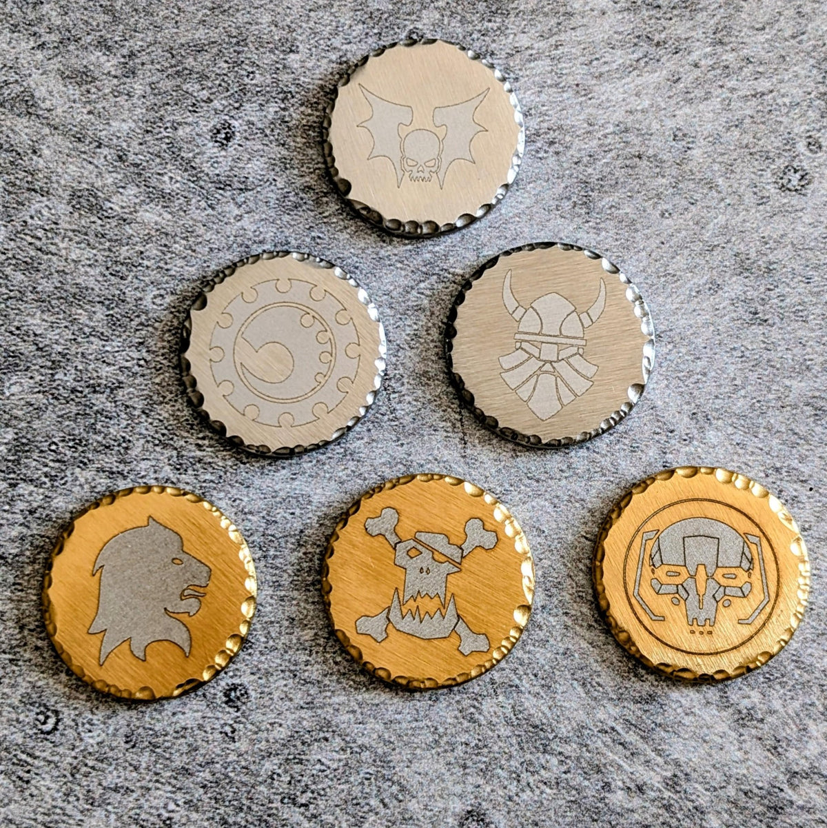 Command Point & Activation Markers Engraved Stainless Steel Tokens Custom Wargaming Markers Tabletop Gaming Accessories - Sigmarite Boutique