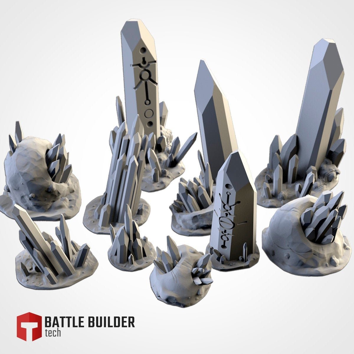 Crystal Stone Terrain - Scifi Terrain - 3D Printed PLA Plastic - Sigmarite Boutique