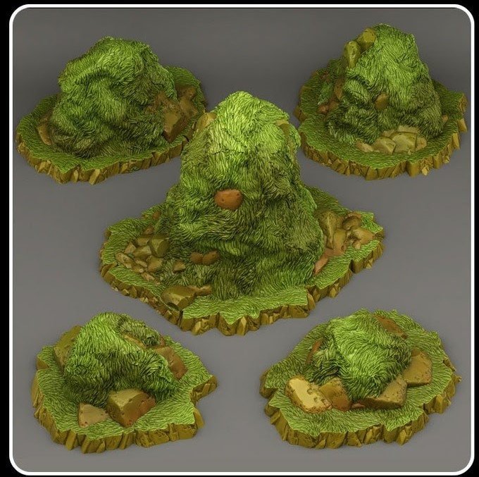Curious Grassy Rocks - Fantastic Plants and Rocks - Print Your Monsters - Sigmarite Boutique