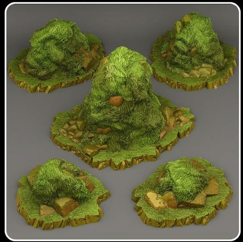 Curious Grassy Rocks - Fantastic Plants and Rocks - Print Your Monsters - Sigmarite Boutique