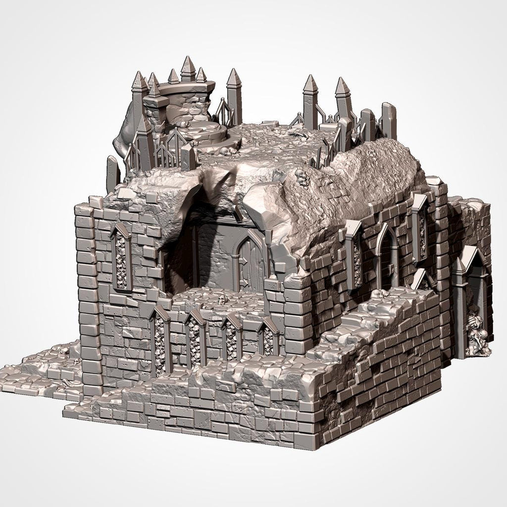 Cursed Mausoleum Gothic Cemetery Ruins for DnD, RPGs & 28mm Fantasy Wargaming - Sigmarite Boutique