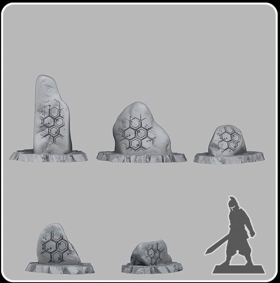Cybernetic Stones - Fantastic Plants and Rocks - Print Your Monsters - Sigmarite Boutique