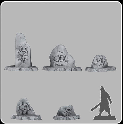 Cybernetic Stones - Fantastic Plants and Rocks - Print Your Monsters - Sigmarite Boutique