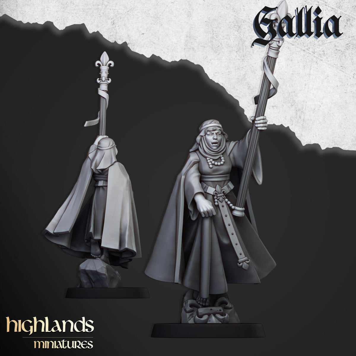 Damsel of Gallia on Foot - Highlands Miniatures - Sigmarite Boutique