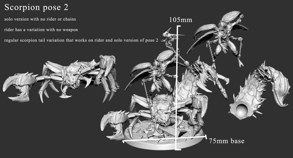 Deathstalker Scorpion with Rider Option - Infestation - Mini Monster Mayhem - Sigmarite Boutique