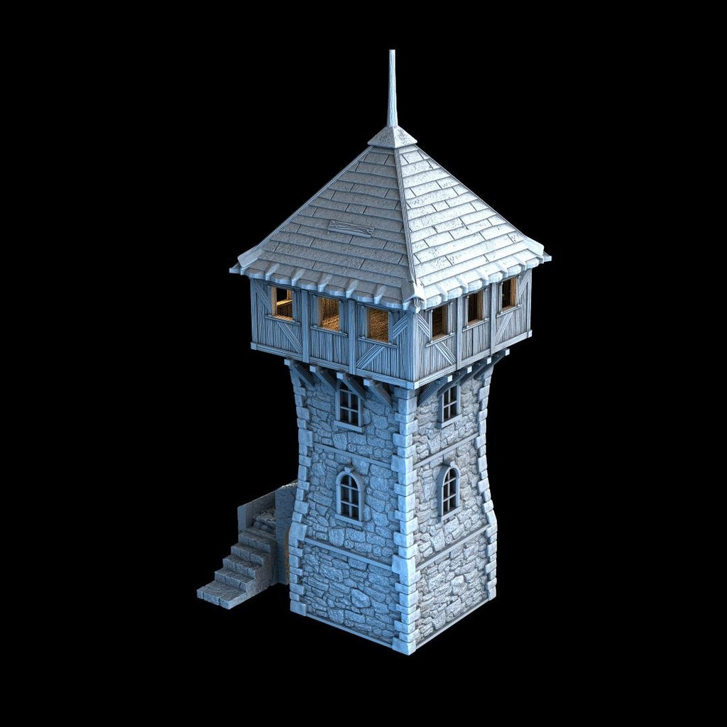 Defense Tower - Multi-Level 28mm Tabletop Terrain with Playable Interior - Sigmarite Boutique