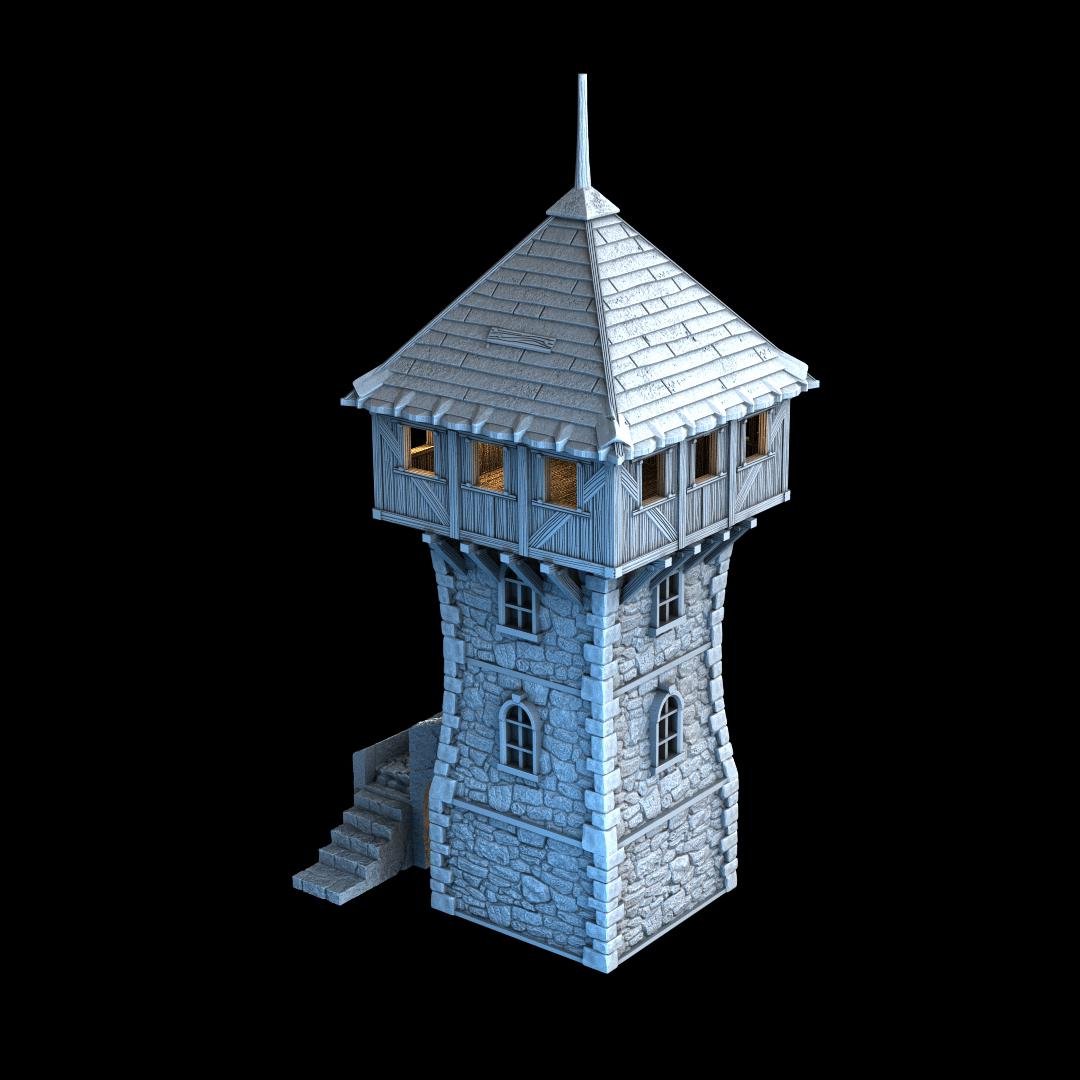 Defense Tower - Multi-Level 28mm Tabletop Terrain with Playable Interior - Sigmarite Boutique
