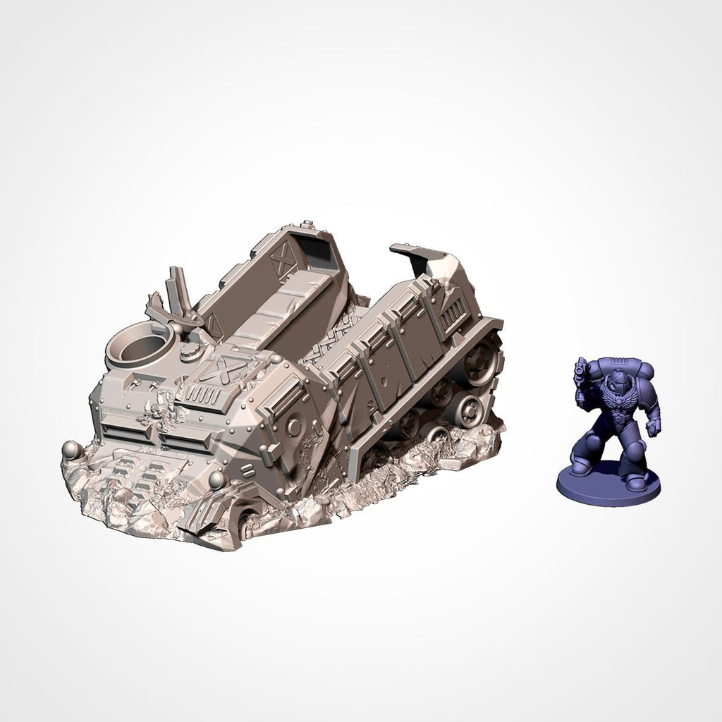 Destroyed Vehicles - Sci-Fi Battlefield Wreckage Terrain - Txarli Factory - Sigmarite Boutique
