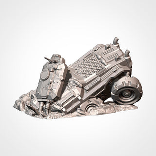Destroyed Vehicles - Sci-Fi Battlefield Wreckage Terrain - Txarli Factory - Sigmarite Boutique