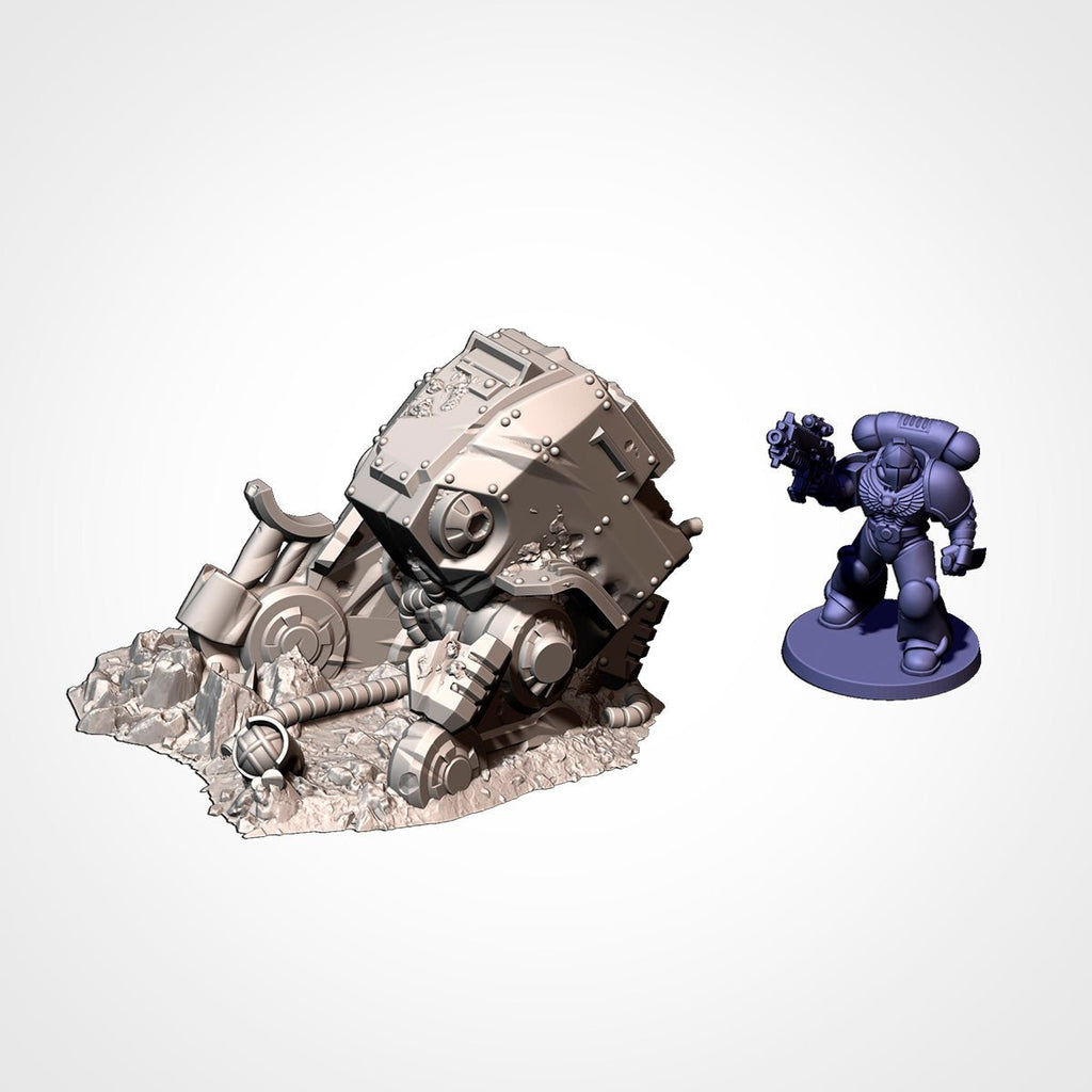 Destroyed Vehicles - Sci-Fi Battlefield Wreckage Terrain - Txarli Factory - Sigmarite Boutique