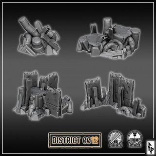 District 0012 - Debris Piles - SciFi Terrain - 3D Printed PLA Plastic - Sigmarite Boutique