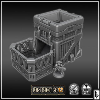 District 0012 - Dice Tower - SciFi Terrain - 3D Printed PLA Plastic - Sigmarite Boutique