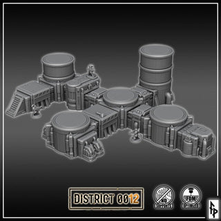District 0012 - Filtration Plant - SciFi Terrain - 3D Printed PLA Plastic - Sigmarite Boutique