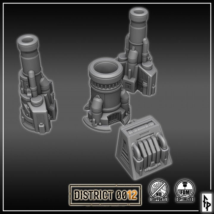 District 0012 - Furnace - SciFi Terrain - 3D Printed PLA Plastic - Sigmarite Boutique