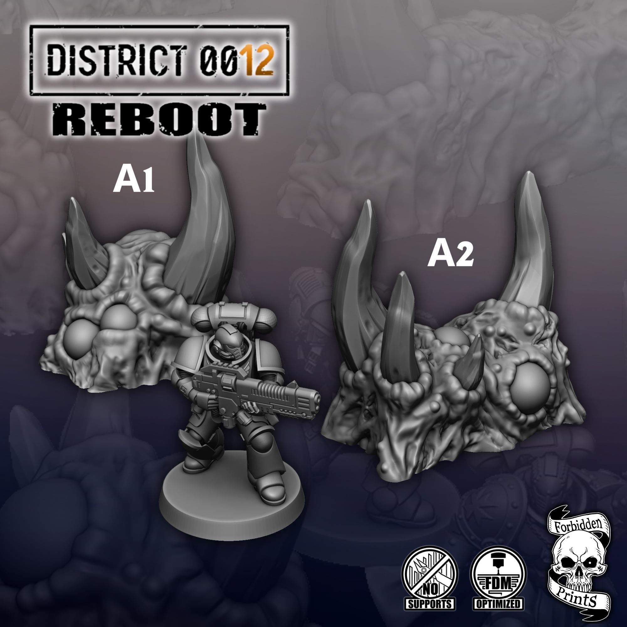 District 0012 - Plague Scatter Terrain - SciFi Terrain - 3D Printed PLA Plastic - Sigmarite Boutique