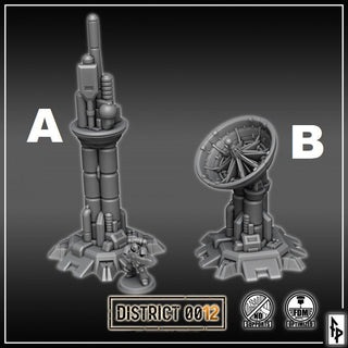 District 0012 - Radio Towers - SciFi Terrain - 3D Printed PLA Plastic - Sigmarite Boutique