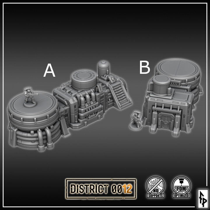 District 0012 - Reactor Control - SciFi Terrain - 3D Printed PLA Plastic - Sigmarite Boutique