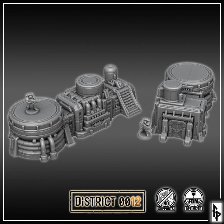 District 0012 - Reactor Control - SciFi Terrain - 3D Printed PLA Plastic - Sigmarite Boutique