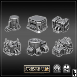 District 0012 - Scatter Terrain - SciFi Terrain - 3D Printed PLA Plastic - Sigmarite Boutique
