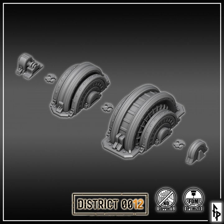 District 0012 - Steam Turbine - SciFi Terrain - 3D Printed PLA Plastic - Sigmarite Boutique