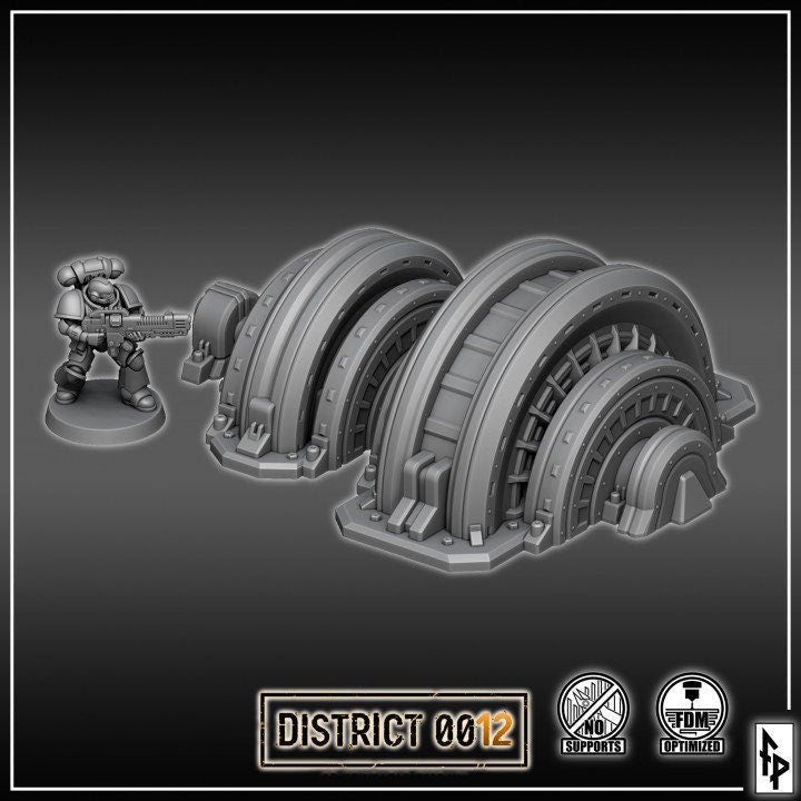 District 0012 - Steam Turbine - SciFi Terrain - 3D Printed PLA Plastic - Sigmarite Boutique