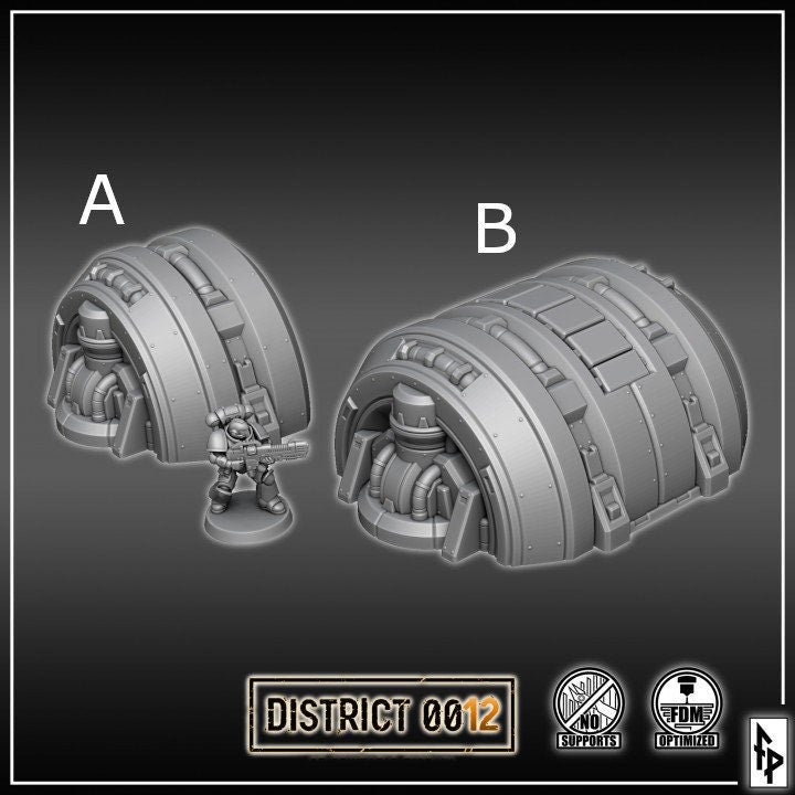 District 0012 - Turbo Generators - SciFi Terrain - 3D Printed PLA Plastic - Sigmarite Boutique