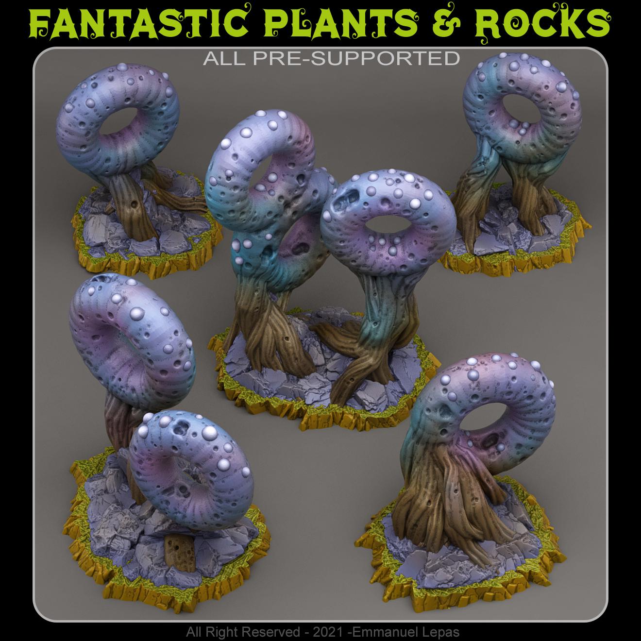 Donut Mushrooms - Alien Scatter Terrain for Sci Fi Wargaming & 28mm RPGs Resin Printed Terrain Set - Sigmarite Boutique