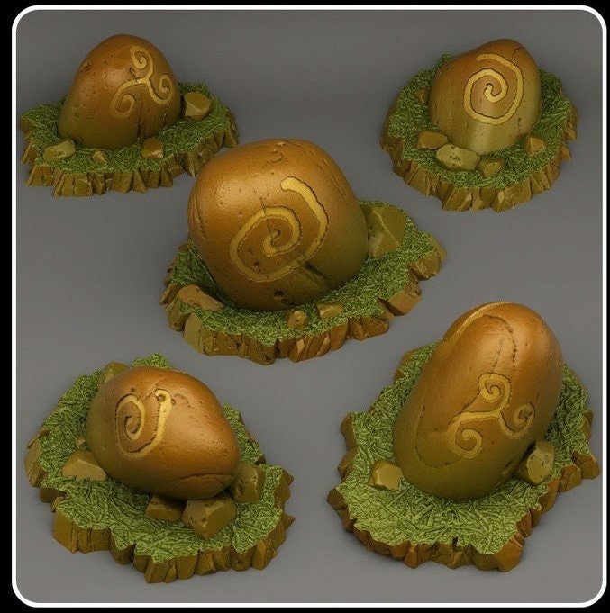 Druidic Giant Pebbles - Fantastic Plants and Rocks - Print Your Monsters - Sigmarite Boutique