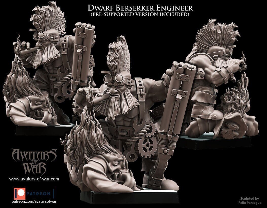Dwarf Berserker Engineer - Avatars of War - Sigmarite Boutique