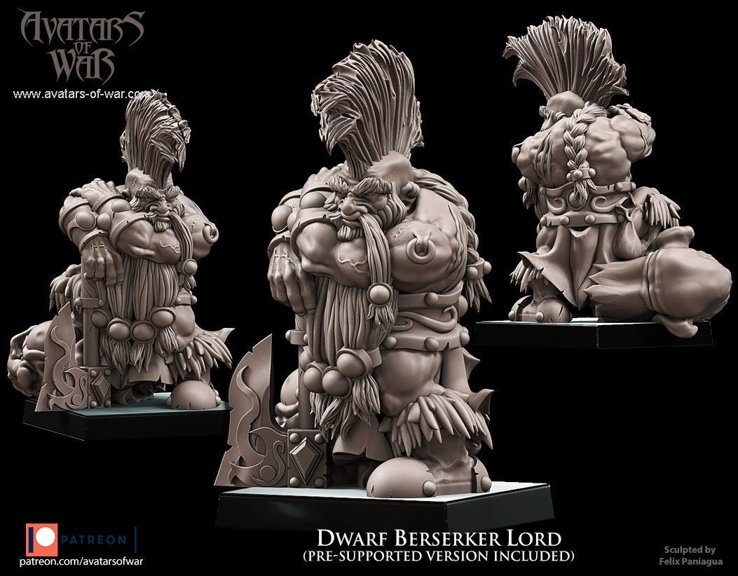 Dwarf Berserker Lord - Avatars of War - Sigmarite Boutique