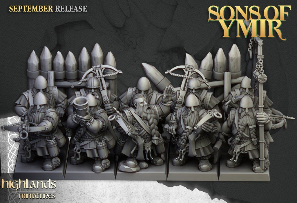 Dwarf Crossbowmen - Sons of Ymir - Highlands Miniatures - Sigmarite Boutique
