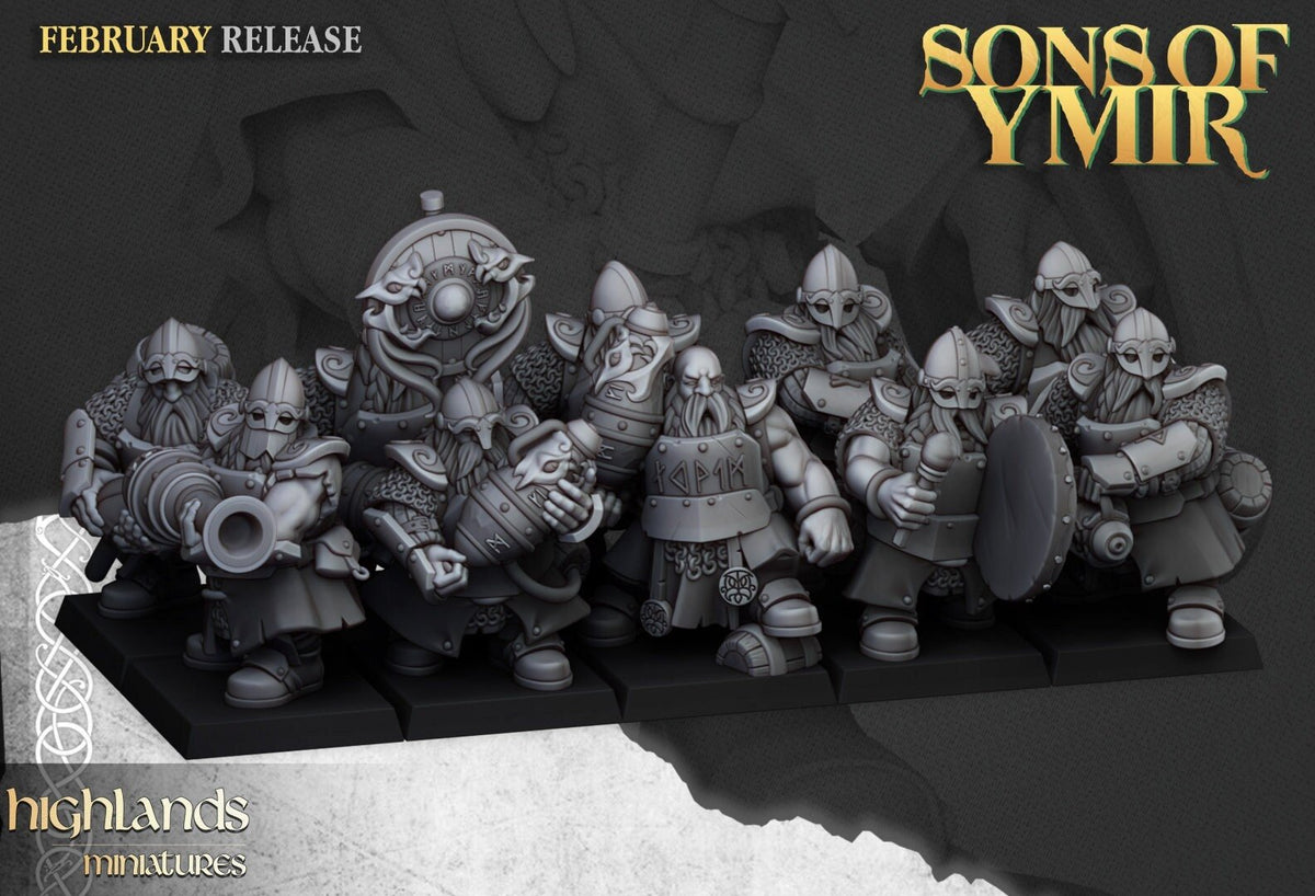 Dwarf Firespitters - Sons of Ymir - Highlands Miniatures - Sigmarite Boutique